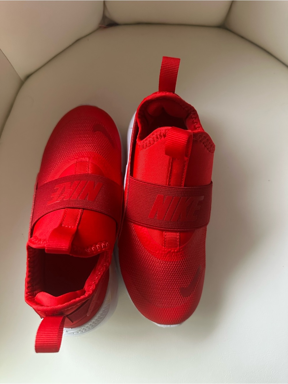 Nike Kids Red Slip-On Sneakers with Elastic Strap